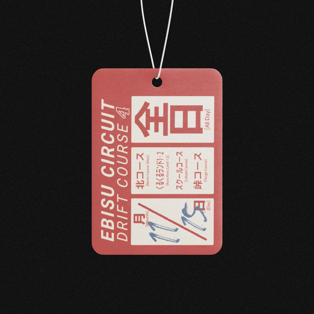 Ebisu Circuit Drift Course Car Air Freshener – Japanese Racing Ticket Design